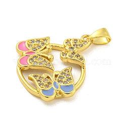 Латунные микропаве прозрачные подвески с фианитом&nbsp;KK-R159-10G