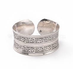 Богемный браслет в тибетском стиле из сплава с толстой открытой манжетой для женщин&nbsp;LS-BJEW-E002-01AS-04