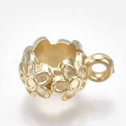Ccb プラスチック チューブ ベイル  ループベイル  花  ライトゴールド  14.5x7x11mm  穴：2mm&nbsp;CCB-S161-20KC