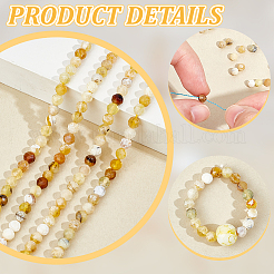 2 нити натуральных желтых опаловых бусин G-NB0005-71