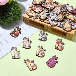 Boutons en bois forme chat 2 trou&nbsp;BUTT-CJC0002-01