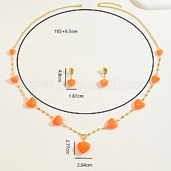 Элегантные винтажные серьги и ожерелья из железной смолы в форме сердца для женщин&nbsp;ZO7352