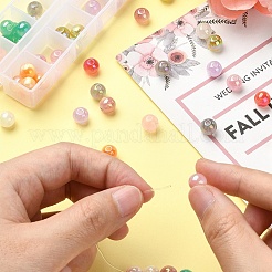 70шт 10 цвета полупрозрачные бусины из смолы RESI-YW0001-74