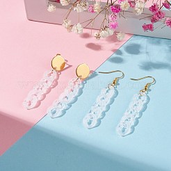 Массивные серьги-подвески с акриловой цепочкой EJEW-JE04772-03