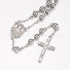 Ожерелья из нержавеющей стали 201&nbsp;LS-NJEW-K063-03P