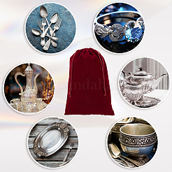 Бархатные мешочки для украшений на шнурке ABAG-WH20013-01C