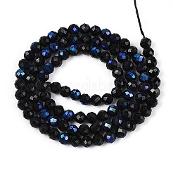 Нити бусин из натуральной черной шпинели с покрытием цвета AB&nbsp;G-T144-B07-03