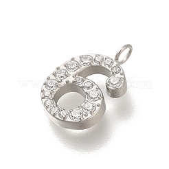 Colgantes de circonita cúbica micropavé de acero inoxidable 304&nbsp;STAS-H228-01P-06