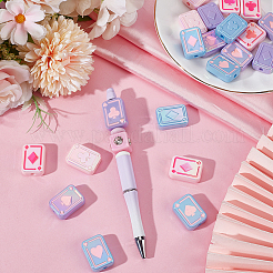 24 шт. 3-цветные радужные переливающиеся акриловые эмалевые бусины с УФ-покрытием&nbsp;SACR-PA0001-02B