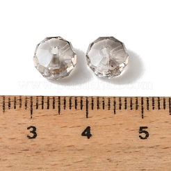 透明ガラスビーズ  ロンデル  多面カット  グレー  7.5x5mm  穴：1.5mm&nbsp;FIND-E059-04H