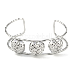 Brazaletes abiertos anchos y texturizados de acero inoxidable 304 que no se deslustran&nbsp;BJEW-Q348-05P-06