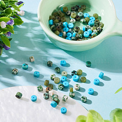 200 stücke 4 arten natürliche grüne spot jaspis & taiwan jade & gefärbt howlith & african türkis (jaspis) perlen&nbsp;G-TA0003-05B