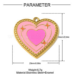 Подвески из нержавеющей стали 304 с эмалью&nbsp;STAS-OY010-20G
