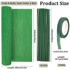 6 рулон гофрированной бумаги ручной работы 6 цветов&nbsp;DIY-CP0012-89A