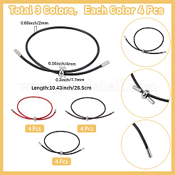 12шт 3 цвета регулируемые браслеты из искусственной кожи со шнуром-слайдером BJEW-SC0001-39P