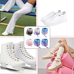 5 пара шнурков из органзы с градиентом 5 цветов&nbsp;AJEW-SP0003-10