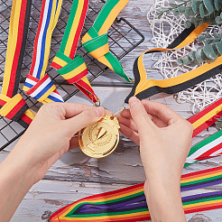 40шт. 8-х сторонний ремешок для медали из полиэстеровой ленты&nbsp;AJEW-GA0003-61