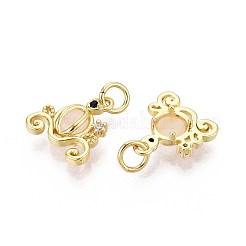 Pendentifs en verre de zircone cubique coloré en laiton micro pavé&nbsp;KK-R162-026C-G