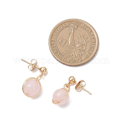 3 пара круглых серег из натурального культивированного пресноводного жемчуга из нержавеющей стали 304 EJEW-JE06817-02