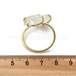 天然蛍石のカフリング  金色の真鍮リング  ラックめっき  内径：20mm&nbsp;RJEW-B122-02G-06