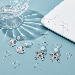 10 пара французских крючков из стерлингового серебра 5 типа STER-BBC0006-07