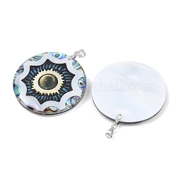 Подвески для глаз из натуральных черных ракушек-губ KK-C135-02P