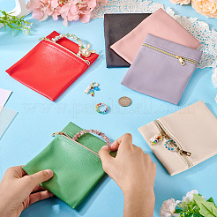 6 шт. 6 цвета искусственной кожи сумки для хранения ювелирных изделий на молнии&nbsp;ABAG-TA0001-72B