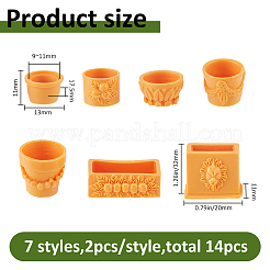 14 шт. 7 миниатюрных украшения для цветочных горшков из смолы&nbsp;AJEW-FH0007-26