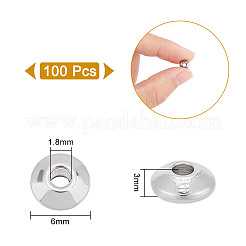 100 шт. разделительные бусины из нержавеющей стали 304&nbsp;STAS-UN0054-15