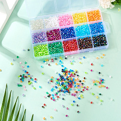 2250шт 15 цвета bicone ab с цветным покрытием экологически чистые прозрачные акриловые бусины&nbsp;TACR-TA0001-51