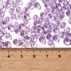 透明なアクリルビーズ  トップ掘削  丸い鈴丸ビーズ  パープル  5.5x5x4mm  穴：1.2mm  約8333個/セット&nbsp;MACR-K359-02J