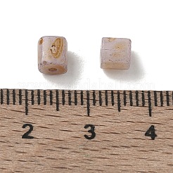 不透明色のガラスシードビーズ  コラム  火で磨かれた  ロージーブラウン  5~5.5x4.5~5.5x4.5~5.5mm  穴：1.2mm  約219個/袋&nbsp;GL-CBAC3F6-02B