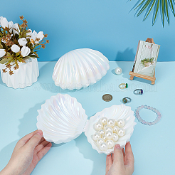 Шкатулки для хранения ювелирных изделий в форме ракушек из перламутрового пластика&nbsp;AJEW-WH0695-138B-02