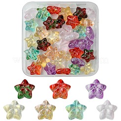 35шт 7 цвета прозрачные стеклянные бусины GLAA-FS0001-77