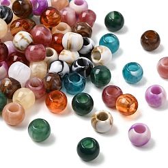120 pièce de perles européennes en acrylique imitation jade bicolores&nbsp;OACR-CJ0002-84