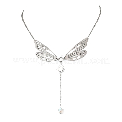 Collares colgantes de acero inoxidable 304 y vidrio&nbsp;NJEW-TA00252