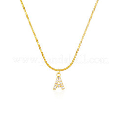 Colliers pendentifs initiaux en laiton micro pavé de zircone cubique transparente&nbsp;FS-WGC46E8-01