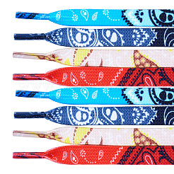 4 par de cordones de poliéster con estampado de flores de 4 colores&nbsp;FIND-TA0010-30
