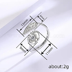 Модные латунные кольца-манжеты с кубическим цирконием&nbsp;FS-WGAF8F3-04