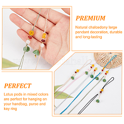 6шт 6 цвета ремешок для мобильного телефона имитация нефрита кулон в виде стручка семени лотоса HJEW-OC0001-28