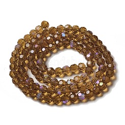 Chapelets de perles en verre transparent électrolytique&nbsp;EGLA-A035-T6mm-L04