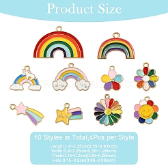 40шт 10 стиля подвески из сплава с эмалью&nbsp;ENAM-YW0005-54