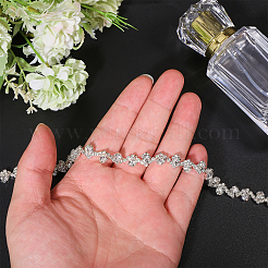 3.7 м цветочная стеклянная цепочка со стразами и железной чашкой DIY-GL0006-10