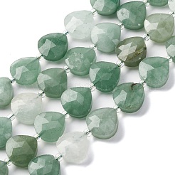 Естественный зеленый авантюрин бисер нитей G-P570-E11-02