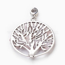 Европейские подвески с подвесками из натурального розового кварца PALLOY-JF00353-03