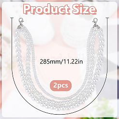 2 chaîne de chaussures ronde en perles de verre&nbsp;HJEW-HY00076