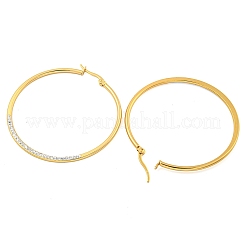 Серьги-кольца из нержавеющей стали 202 с вакуумным покрытием PVD&nbsp;EJEW-H003-43G-03