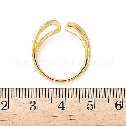 Латунные микро проложить манжеты кольца кубического циркония RJEW-H258-17G