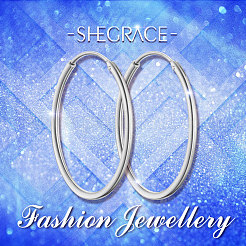 925 серьги-кольца из стерлингового серебра с родиевым покрытием&nbsp;JE670A-02