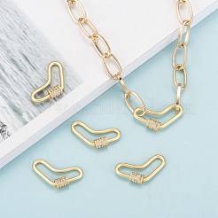 Латунь микропаве кубический цирконий винт карабин подвески с замком ZIRC-G160-60G